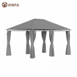 10' x 13' Outdoor Patio Gazebo Canopy Shelter with 6 Removable Sidewalls,Grey