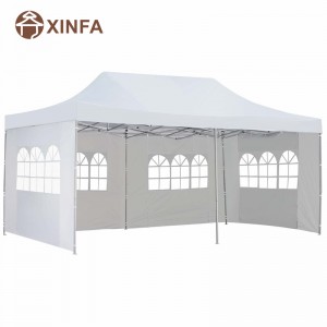 10x20 Ft Pop up Canopy Party Wedding Gazebo Tent Shelter with 4 Removable Side Walls White